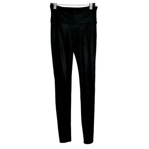 SPANX Black Faux Leather Leggings sz Small EUC